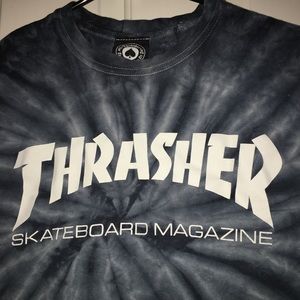 Tie Dye blue Thrasher Tee- Womens